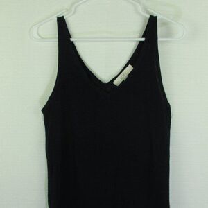 Loft Knit Top  Dark Navy Blue Sleeveless V-Neck  Knit Small